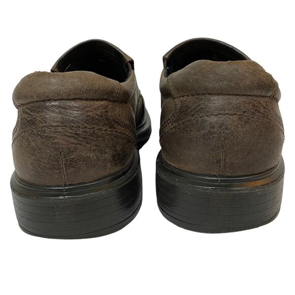 Ecco Brown Leather Square Toe Loafer Shoes EU 42 US 8-8.5 - Picture 5 of 10